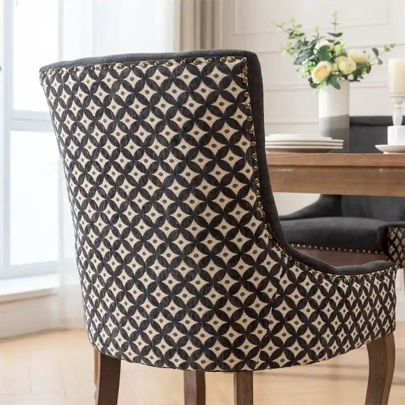 Silla de Comedor Ultra Lateral, Sillas de Tela Engrosada con Patas de Madera Maciza