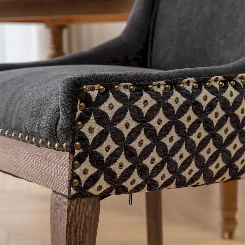 Silla de Comedor Ultra Lateral, Sillas de Tela Engrosada con Patas de Madera Maciza