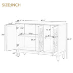 Aparador con 3 puertas de cristal de espejo y tirador plateado - 47.2L x 15.6W x 33.9H