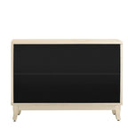 Aparador con 3 puertas de cristal de espejo y tirador plateado - 47.2L x 15.6W x 33.9H