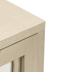 Aparador con 3 puertas de cristal de espejo y tirador plateado - 47.2L x 15.6W x 33.9H
