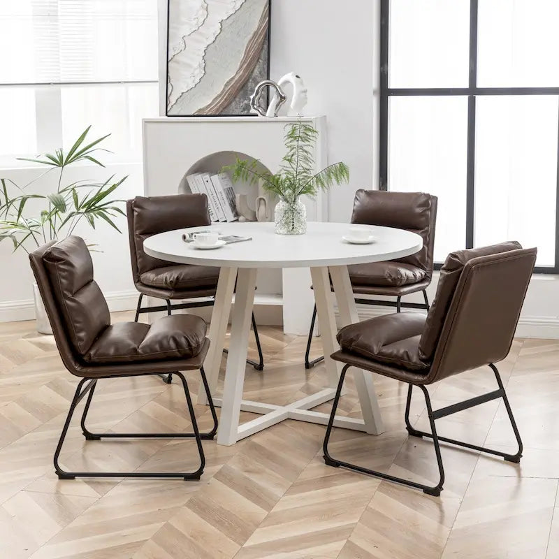 Mesa de comedor redonda Innes con caballete