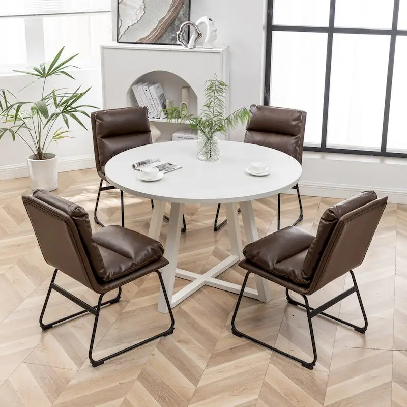 Mesa de comedor redonda Innes con caballete