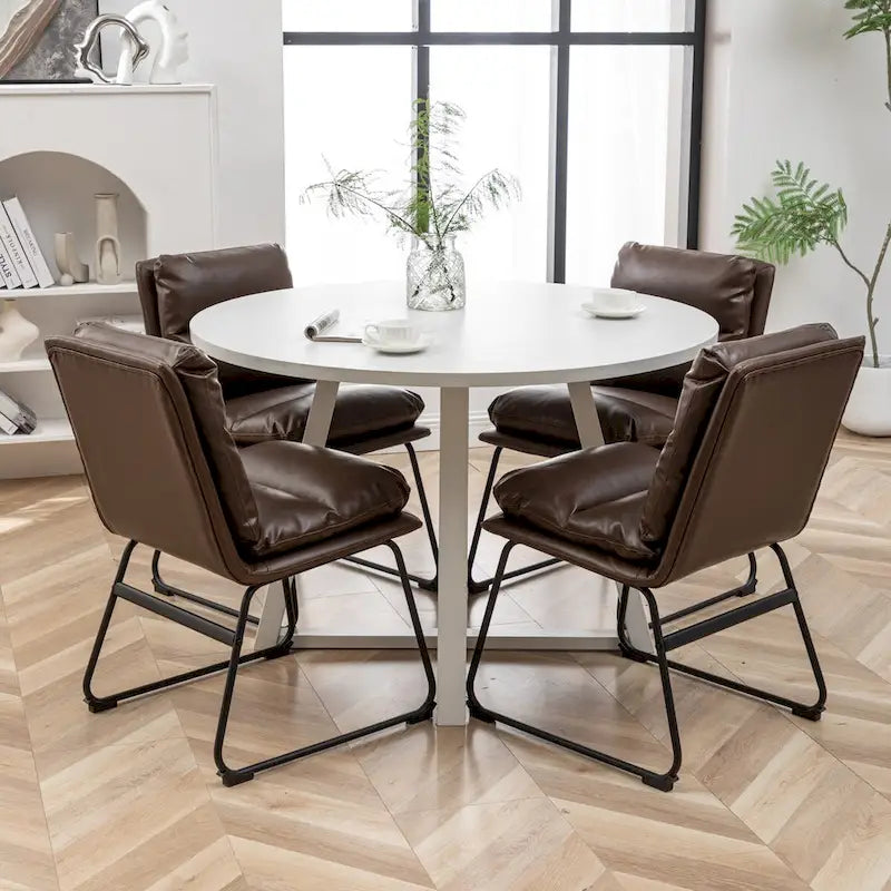 Mesa de comedor redonda Innes con caballete