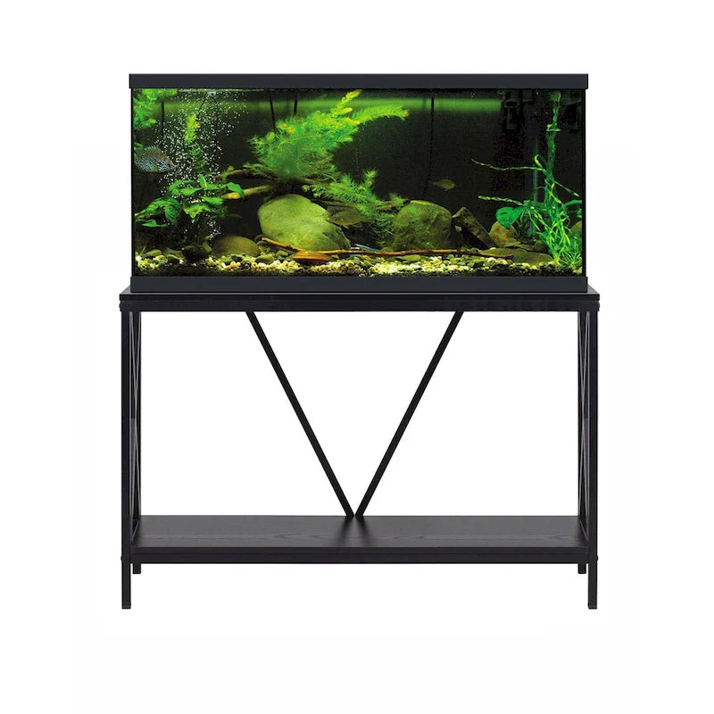 Soporte para Acuario de Acero con Bastidor en X de 40/55 Galones, Negro